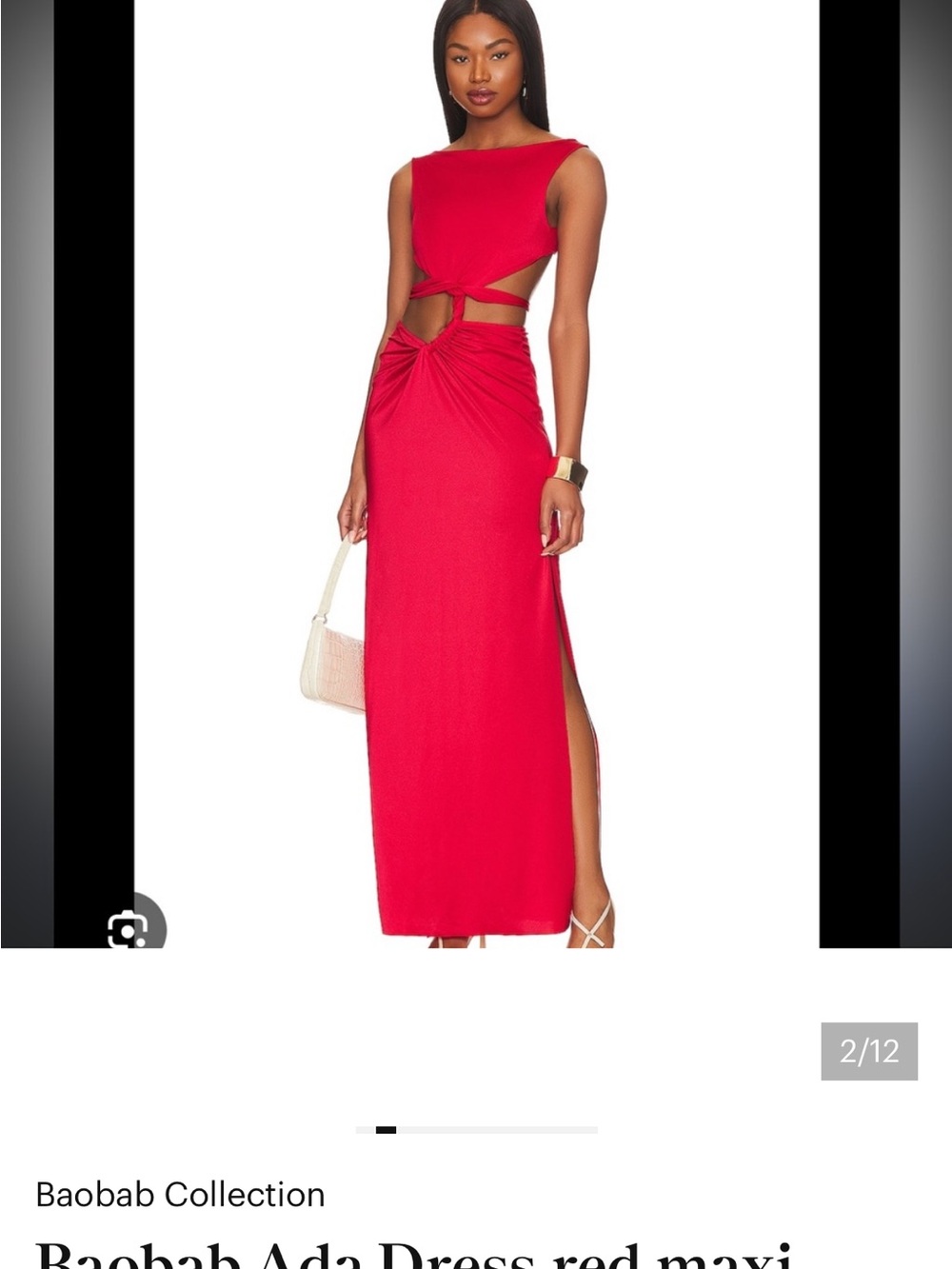 Baobab Collection Scarlet Red Maxi Dress with Side Slit